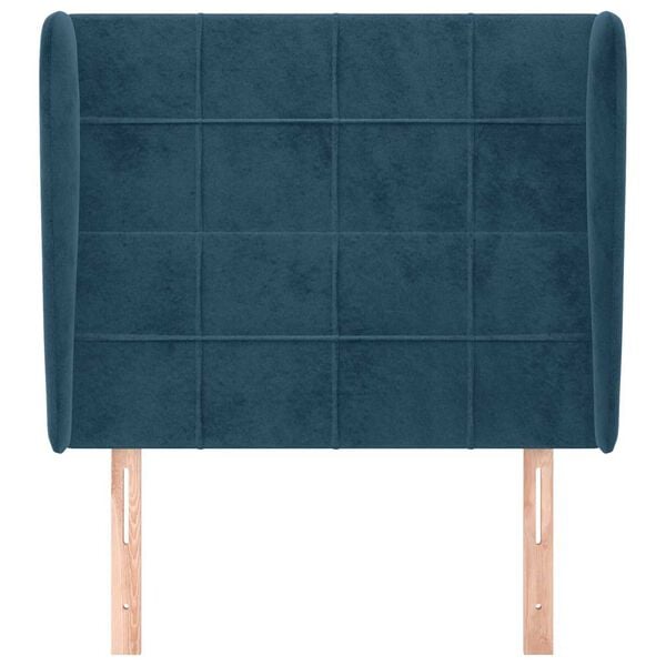 vidaXL Kopfteil mit Ohren Dunkelblau 83x23x118/128 cm Samt