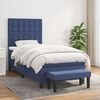 vidaXL Boxspringbett mit Matratze Blau 90x200 cm Stoff
