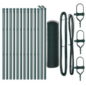 vidaXL Bodenmontierter Sechseckzaun 25 x 0,4 m PVC-beschichteter Stahl