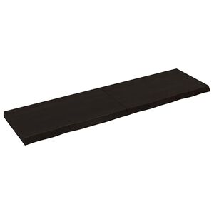 vidaXL Wandregal Dunkelbraun 180x50x(2-6)cm Massivholz Eiche Behandelt