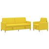 vidaXL Sofa Set mit Stauraum 2 pcs Helles Gelb Polyester