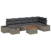 vidaXL Gartensofa-set mit Kissen mit Speicher 8 pcs Grau Poly Rattan