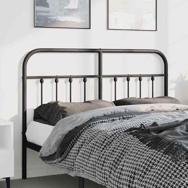 vidaXL Kopfteil Metall Schwarz 150 cm