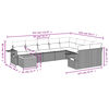 vidaXL 10-tlg. Garten-Sofagarnitur mit Kissen Beige Poly Rattan