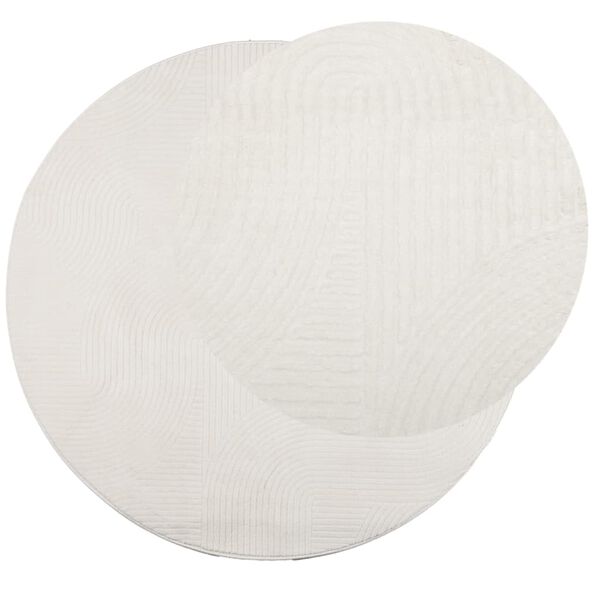 vidaXL Teppich IZA Kurzflor Skandinavischer Look Creme &Oslash; 160 cm