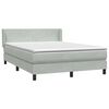 vidaXL Boxspringbett mit Matratze Hellgrau 160x220 cm Samt
