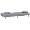 vidaXL Schlafsofa 2-Sitzer mit Kissen und Fu&szlig;hocker Hellgrau Stoff