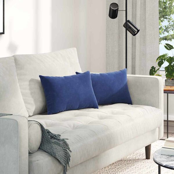 vidaXL Sofakissen 2 St&uuml;ck Polizeiblau 50 x 30 cm Cordstoff