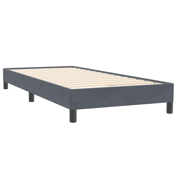 vidaXL Boxspringbett ohne Matratze Dunkelgrau 100x220 cm Samt