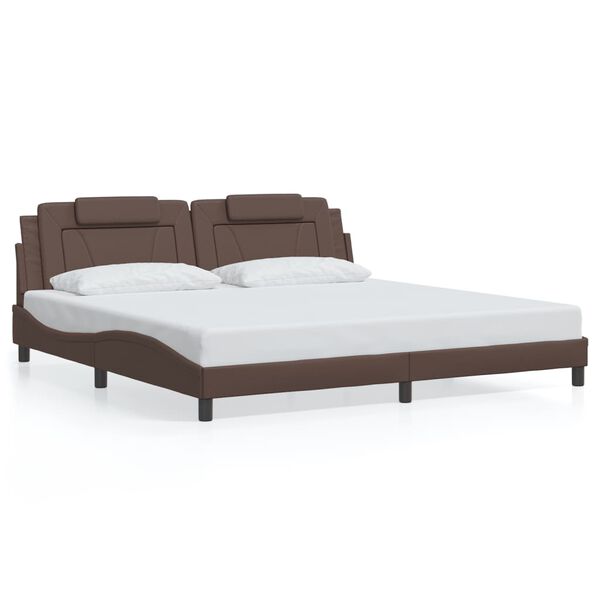 vidaXL Bettgestell "Viana" ohne Matratze Braun 200x200 cm Kunstleder