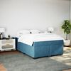 vidaXL Boxspringbett mit Matratze Dunkelblau 160x200 cm Samt