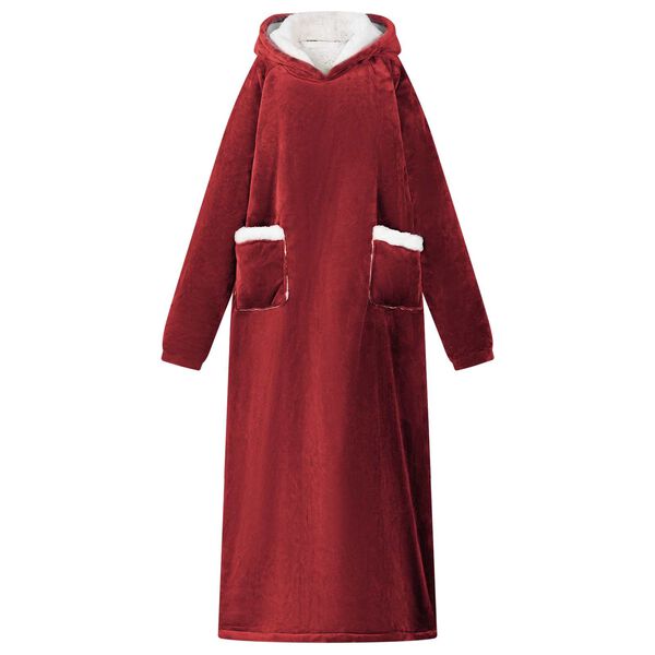 vidaXL Decken-Hoodie Bordeauxrot 130 x 82 cm Fleece und Flanell