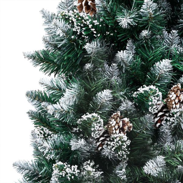 vidaXL K&uuml;nstlicher Weihnachtsbaum mit Beleuchtung Kugeln Zapfen 240 cm