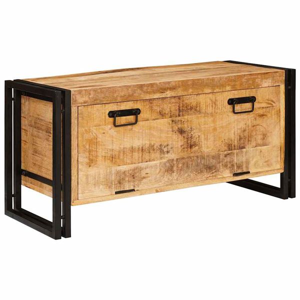 vidaXL Schuhschrank mit T&uuml;r Braun 90 x 38 x 45 cm Massivholz Mango