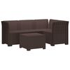 vidaXL 4-Sitzer Garten Sofa Rattan Look PP Braun
