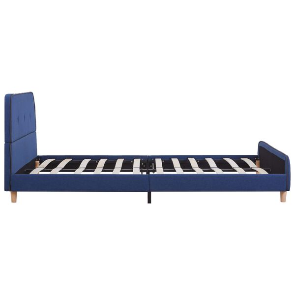 vidaXL Bettgestell Blau Stoff 140 x 200 cm
