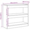 vidaXL B&uuml;cherregal/Raumteiler Artisan-Eiche 80x30x72 cm