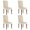 vidaXL Esszimmerst&uuml;hle 4 Stk. Beige Leinenoptik Stoff