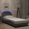 vidaXL Bettgestell "Viana" mit LED ohne Matratze Grau 90x190 cm