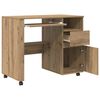 vidaXL Tisch mit Rollen Artisan-Eiche 91 x 50 x 77 cm Holzwerkstoff