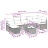 vidaXL Garten-Sofa-Set mit Kissen mit Speicher 8 pcs Grau Poly Rattan