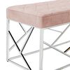 vidaXL Sitzbank 97 cm Rosa Samt und Edelstahl