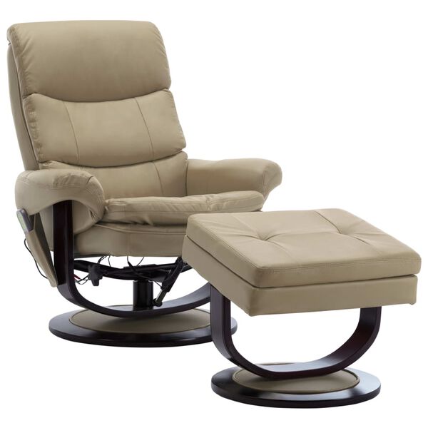 vidaXL Massagesessel Cappuccino-Braun Kunstleder und Bugholz