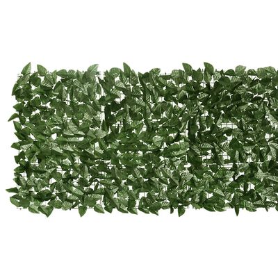 vidaXL Balkon-Sichtschutz mit Dunkelgrünen Blättern 600x75 cm