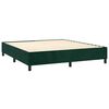 vidaXL Boxspringbett mit Matratze Dunkelgr&uuml;n 200x200 cm Samt