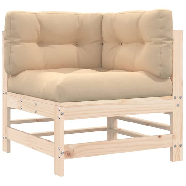 vidaXL Ecksofas mit Kissen 2 Stk. Massivholz Kiefer