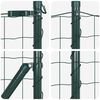 vidaXL Zaun mit Pfosten Gr&uuml;n 0,4 x 50 m Stahl und PVC