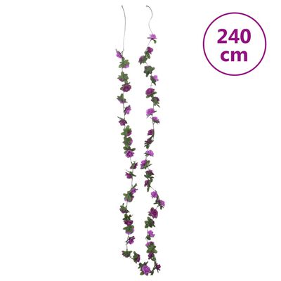 vidaXL Weihnachtskränze Blumen 6 Stk. Helllila 240 cm