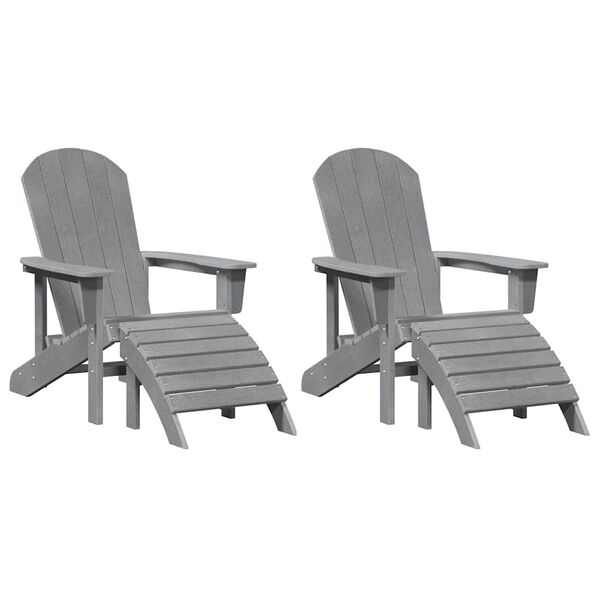 vidaXL Gartenstuhl 2 pcs Hellgrau 83 x 74 x 92 cm Polyethylen