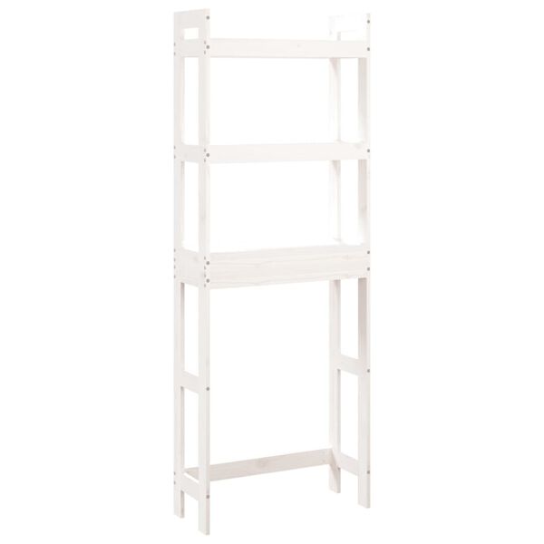 vidaXL Toilettenregal Wei&szlig; 63x26x171 cm Massivholz Kiefer