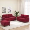 vidaXL 3-tlg. Sofagarnitur mit Kissen Weinrot Samt