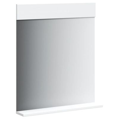 vidaXL Badspiegel mit Ablage BERG Weiß 60x12x70 cm Massivholz