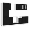 vidaXL 8-tlg. K&uuml;chenschrank-Set Kalmar Schwarz Holzwerkstoff