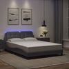 vidaXL Bettgestell mit LED ohne Matratze "Zadar" Grau 140x190 cm