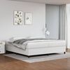vidaXL Boxspringbett mit Matratze Wei&szlig; 200x200 cm Kunstleder