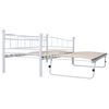vidaXL Bettgestell Wei&szlig; Stahl 180x200/90x200 cm
