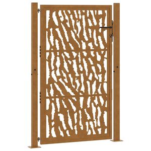 vidaXL Gartentor 100x150 cm Verwitterungsstahl Trace-Design