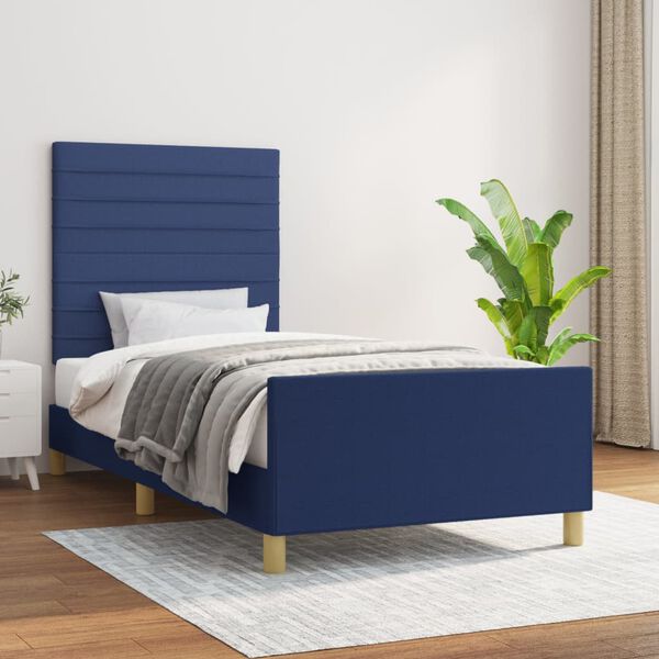 vidaXL Bettgestell ohne Matratze Blau 80x200 cm Stoff