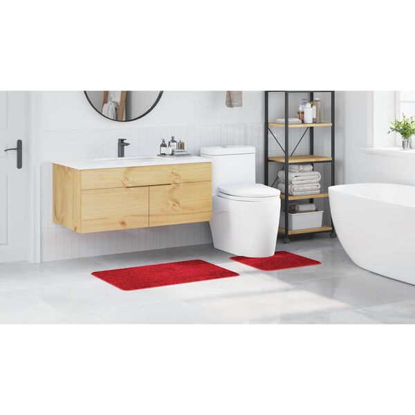 vidaXL Anti-Rutsch Badematten-Set 2 pcs Rot PP