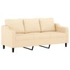 vidaXL 3-Sitzer-Sofa mit Kissen Creme 180 cm Stoff