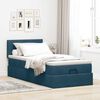 vidaXL Ottoman-Bett mit Matratze & LEDs Dunkelblau 100x200 cm Samt