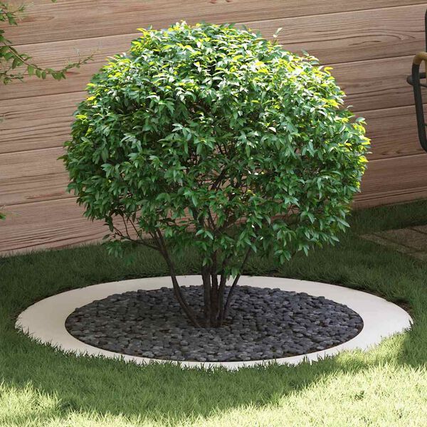 vidaXL geeignet f&uuml;r flachen Baumring Wei&szlig; &Oslash;90 / 120 cm Stahl