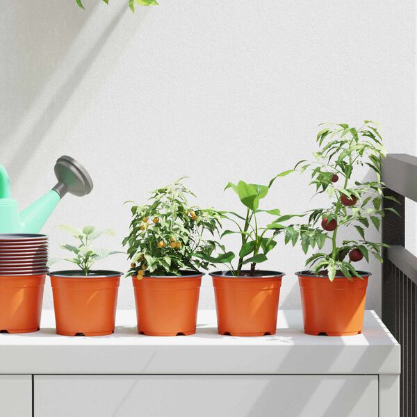 vidaXL Blumentopf 100 pcs Terrakotta &Oslash; 15 x 12,5 cm Kunststoff