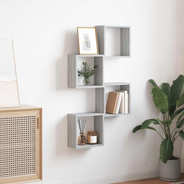 vidaXL W&uuml;rfelregale 4 Stk. Grau Sonoma 30x15x30 cm