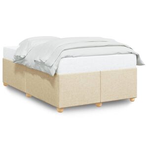 vidaXL Bettgestell ohne Matratze Creme 120x200 cm Stoff