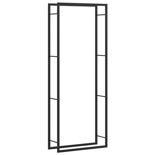 vidaXL Brennholzregal Mattschwarz 80 x 28 x 222 cm Stahl